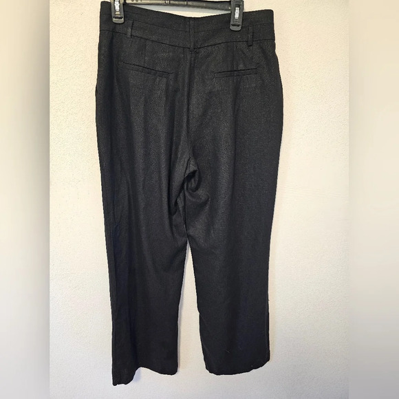 Crosby Black Wide Leg Pleated Linen and Viscose Pants Women's Size 12 NWOT - Picture 7 of 10